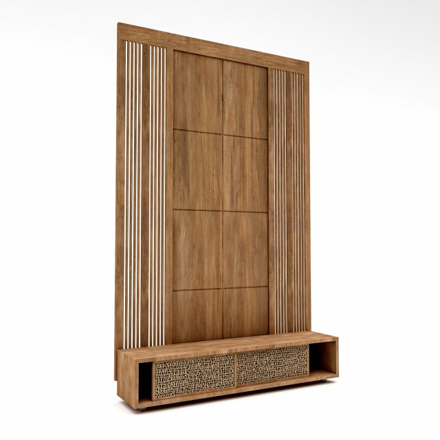 Modern tv unit and wall decor Low-poly Modelo 3D .c4d .max .obj .3ds .fbx .stl .blend 