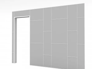The modern office wall Low-poly 3D Model