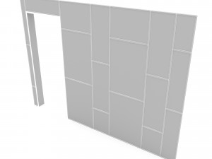 The modern office wall Low-poly Modello 3D