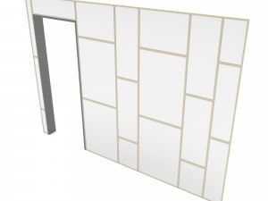 The modern office wall Low-poly Modello 3D