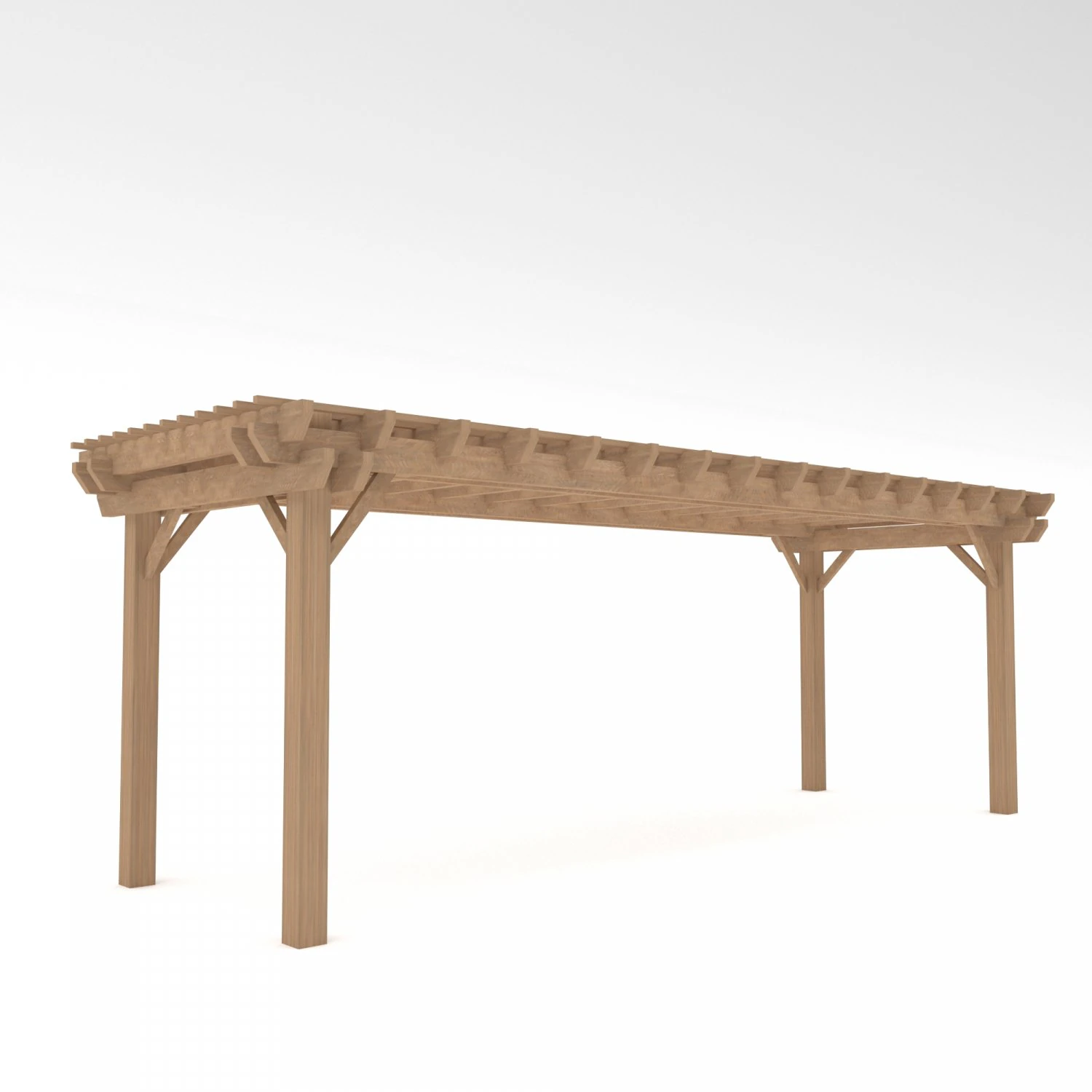 Wooden gazebo Low-poly 3D Model .c4d .max .obj .3ds .fbx .stl .blend