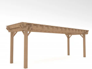Gazebo in legno Low-poly Modello 3D