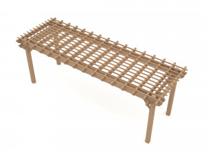 Wooden gazebo Low-poly Modelo 3D