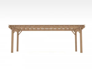 Wooden gazebo Low-poly 3D Model