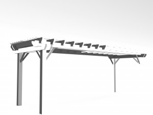 Wooden gazebo Low-poly Modelo 3D