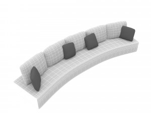 Curved sofa Low-poly 3D Model