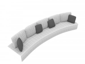 Curved sofa Low-poly 3D Model