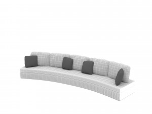 Curved sofa Low-poly 3D Model