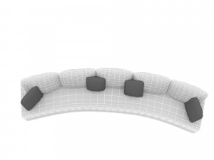 Curved sofa Low-poly 3D Model