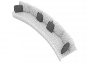 Curved sofa Low-poly 3D Model