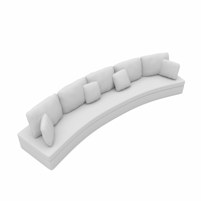 Curved sofa Low-poly 3D Model .c4d .max .obj .3ds .fbx .stl .blend 