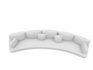 Curved sofa Low-poly 3D Model