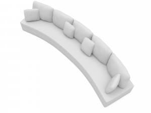 Curved sofa Low-poly 3D Model