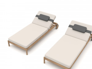 The modern chaise longue Low-poly 3D Model