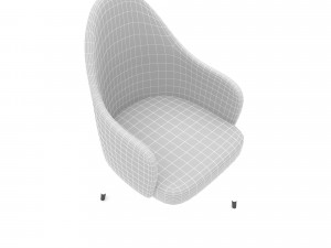 The modern cafe armchair Low-poly 3D मॉडल