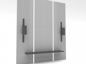 Modern tv wall Low-poly Modelo 3D