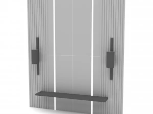 आधुनिक टीवी दीवार लो-पॉली 3D मॉडल