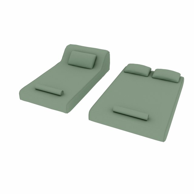 Soft chaise lounge Low-poly Model 3D .c4d .max .obj .3ds .fbx .stl .blend 