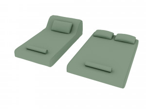 Soft chaise lounge Low-poly 3D 모델