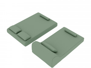 Soft chaise lounge Low-poly Model 3D
