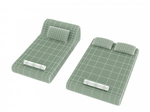 Soft chaise lounge Low-poly Model 3D