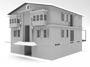 Bohemian villa Low-poly 3D Model
