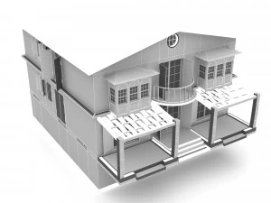 Bohemian villa Low-poly 3D Model