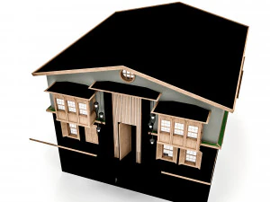 Bohemian villa Low-poly 3D Model