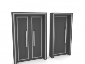 Modern gold and black door Low-poly 3D 모델