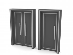 Modern gold and black door Low-poly Model 3D