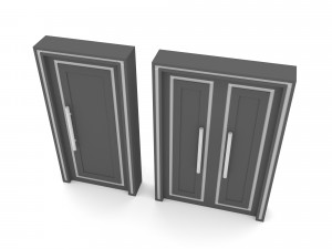 Modern gold and black door Low-poly Model 3D