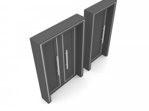 Modern gold and black door Low-poly Model 3D