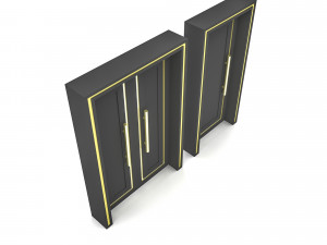 Modern gold and black door Low-poly Model 3D