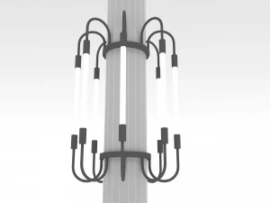 Modern illuminated column Low-poly 3D Model