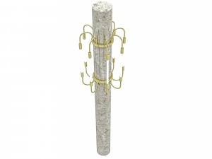 Modern illuminated column Low-poly 3D Модель