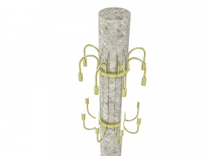 Modern illuminated column Low-poly 3D Model