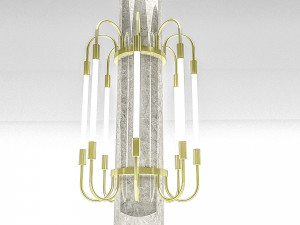 Modern illuminated column Low-poly 3D Модель
