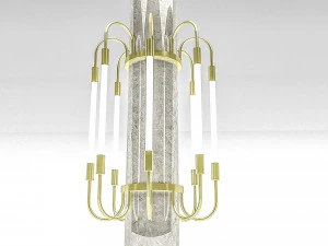 Modern illuminated column Low-poly 3D Model