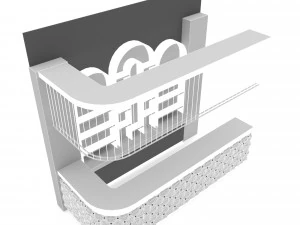 The classic indoor bar Low-poly 3D Model