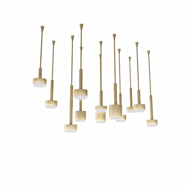 Classic gold ceiling lighting Low-poly 3D Model .c4d .max .obj .3ds .fbx .stl .blend 