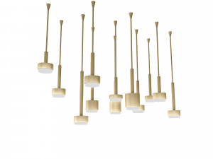 Classic gold ceiling lighting Low-poly 3D 모델