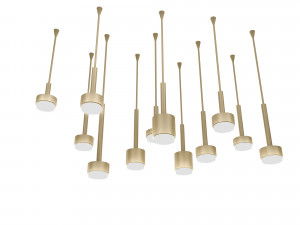Classic gold ceiling lighting Low-poly 3D Model