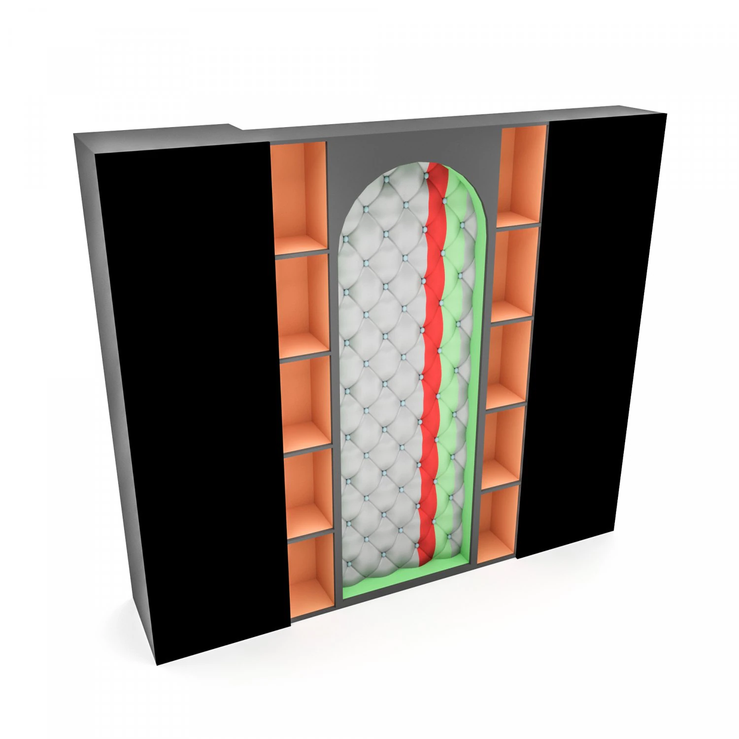 Office wall decor and bookcase Low-poly 3D Model .c4d .max .obj .3ds .fbx .stl .blend 
