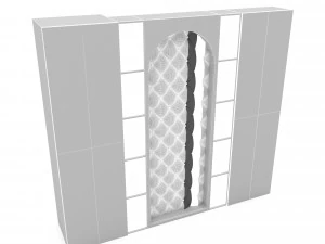 Office wall decor and bookcase Low-poly 3D Model