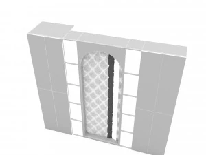 Office wall decor and bookcase Low-poly 3D Model