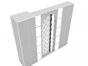 Office wall decor and bookcase Low-poly 3D Model