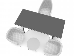 The classic office desk and chair Low-poly 3D Модель
