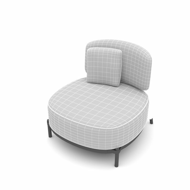 The decorative modern chair 02 Low poly 3D in