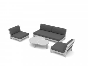 Garden furniture set Low-poly 3D Model