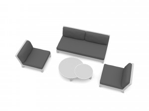 Garden furniture set Low-poly 3D Model